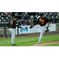 Daniel Fields rounds the bases for the Long Island Ducks
