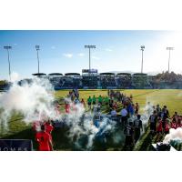 Fans welcome Colorado Springs Switchbacks FC to the field