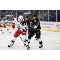 Forward Brad Morrison with the Ontario Reign (right)