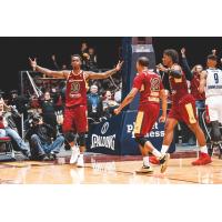 Sheldon Mac reacts after his game-winning basket for the Canton Charge