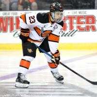 Defenseman Andrew Centrella with the Omaha Lancers