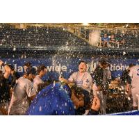 Pensacola Blue Wahoos celebrate the First Half Southern League Title
